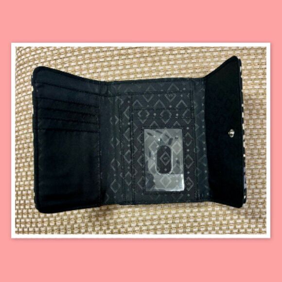 Vera Bradley Euro Wallet Paisley Wallet - Black/White - Picture 2 of 3